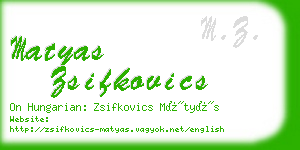 matyas zsifkovics business card